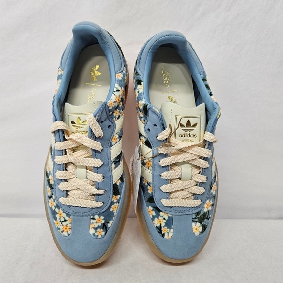 Adidas Sambae x Liberty London Sneakers JQ6046 Blue Floral Women's Size 9.5 - Picture 5 of 10